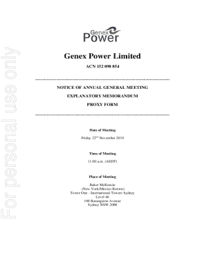 Genex Power Limited Annual General Meeting