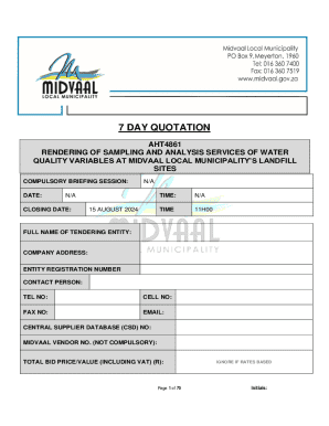 7 Day Quotation Aht4861