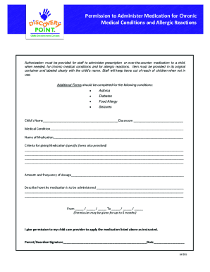 Medication Administration Permission Form