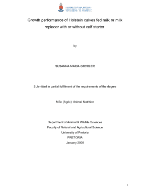 Growth Performance of Holstein Calves Fed Milk or Milk Replacer