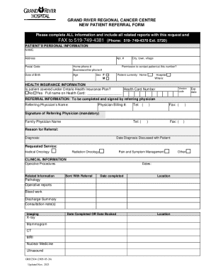 Get the free New patient referral form - Grand River Hospital