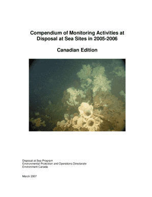 Compendium of Monitoring Activities at Disposal at Sea Sites in 2005-2006 Canadian Edition