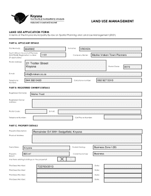 Land Use Application Form