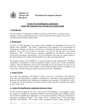 Vendor Pre-Qualification Application Under the ...