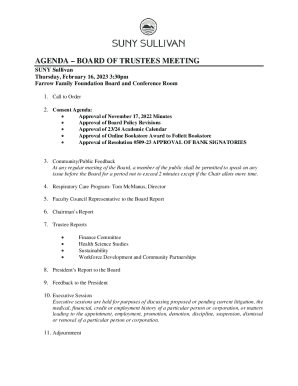 Approval of Board Policy Revisions