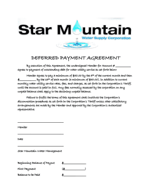 Deferred Payment Agreement