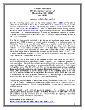 Invitation to Bid – Deicing Salt