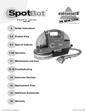 Bissell Spotbot 1200 7887 Users Manual