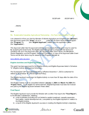 Sustainable Canadian Agricultural Partnership Grant Approval