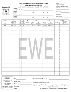 Rambouillet Breeder Registration Application