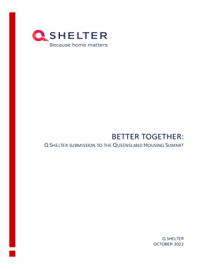 Better together. Q Shelter submission to the Queensland Housing Summit