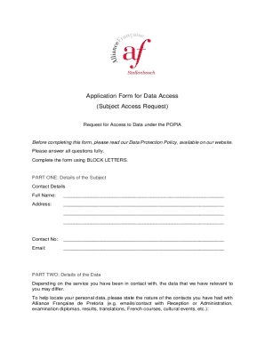 Application Form for Data Access
