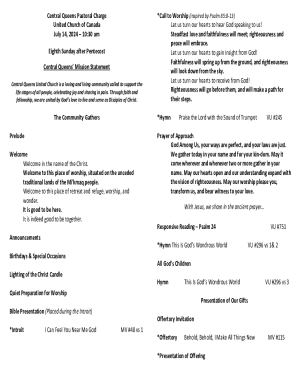 10:30 am Eighth Sunday after Pentecost Central Queens T