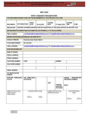 Rfq Catering Services for Sff Executives