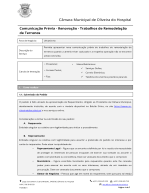 Comunicao prvia de trabalho de remodelao de terreno