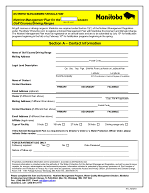 Nutrient Management Plan