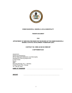 Winnie Madikizela-mandela Local Municipality Tender Document
