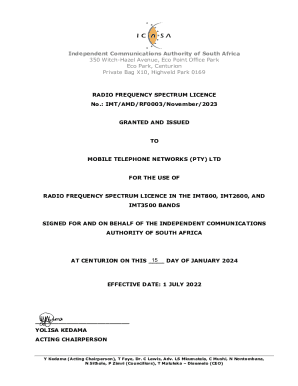 Radio Frequency Spectrum Licence