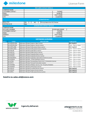 Milestone Order Form - 2021