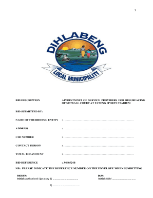 Bid Document for Resurfacing of Netball Court