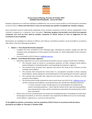 Nomination Form - Aclca Victoria - Executive Committee 2024/25