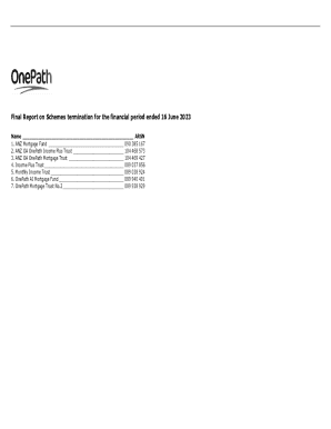 Final Report on Schemes Termination