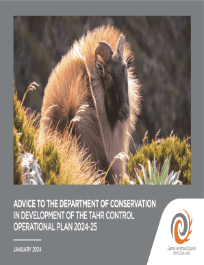 Tahr Control Operational Plan 2024-2025