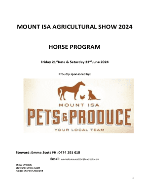 Steward: Emma Scott PH: 0474 291 618