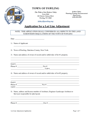 Lot Line Adjustment Application