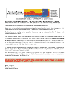 RFQ49/2024-2025: APPOINTMENT OF A SUITABLE, QUALIFIED AND REGISTERED SERVICE