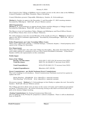 Millbury Council Meeting Minutes