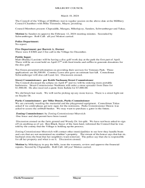 Millbury Council Meeting Minutes