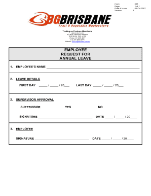 023 Annual Leave Form