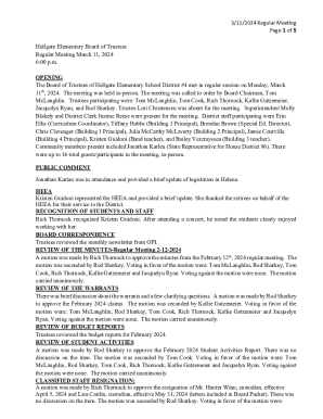 Regular Meeting Minutes