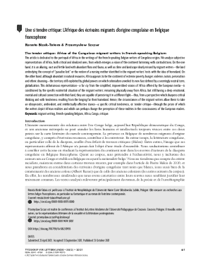 Une si tendre critique: L'Afrique des crivains migrants d ...