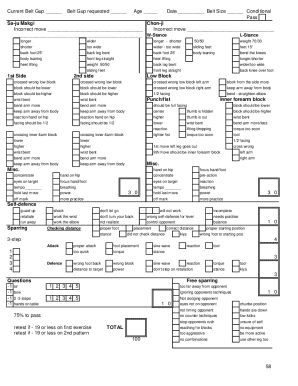 Belt Gup Evaluation Form