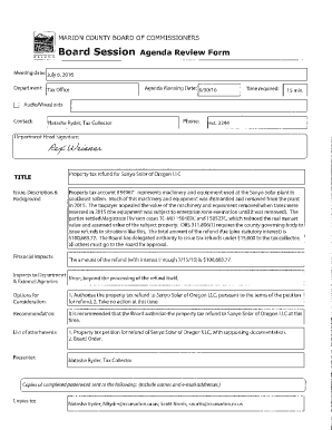 Board Session Agenda Review Form