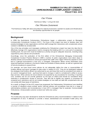 Unreasonable Complainant Conduct Policy