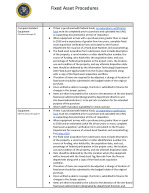 Fixed Asset Procedures
