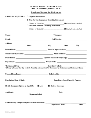 Employee Request for Retirement