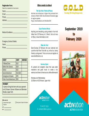 Other Events to Attend Registration Form