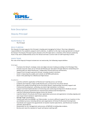 Job Description - Deputy Principal