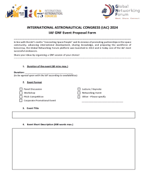 IAC 2024 IAF GNF Event Proposal Form