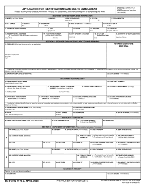 DD Form 1172, Application for Uniformed Services ...