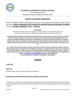 Employee Housing Purchase Assistance Program Workshop