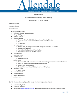 Allendale Charter Township Board Meeting Agenda