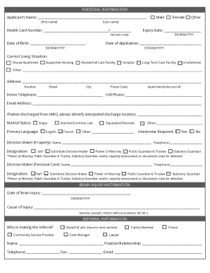 Application for Service