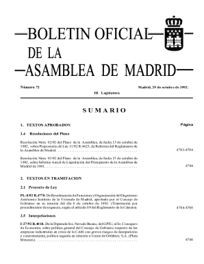 Boam n 72, de 29 de octubre de 1992. iii leg.