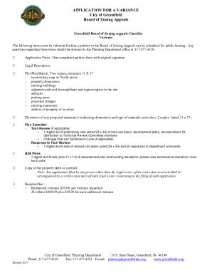 Application for a Variance