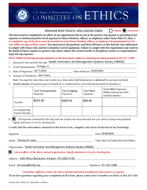 Employee Post-travel Disclosure